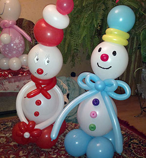 Снеговики из шаров